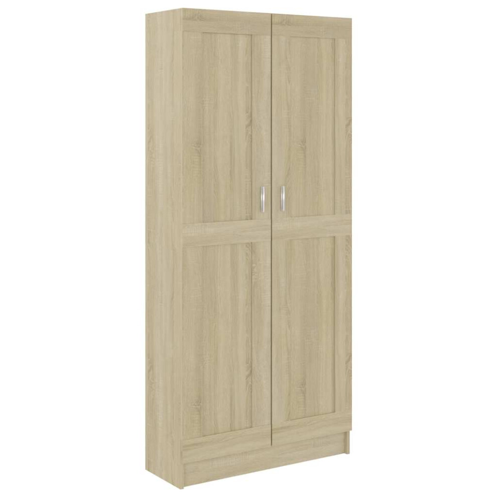 Vidaxl Book Cabinet Sonoma Oak Engineered Wood Bookcase Storage Sideboard