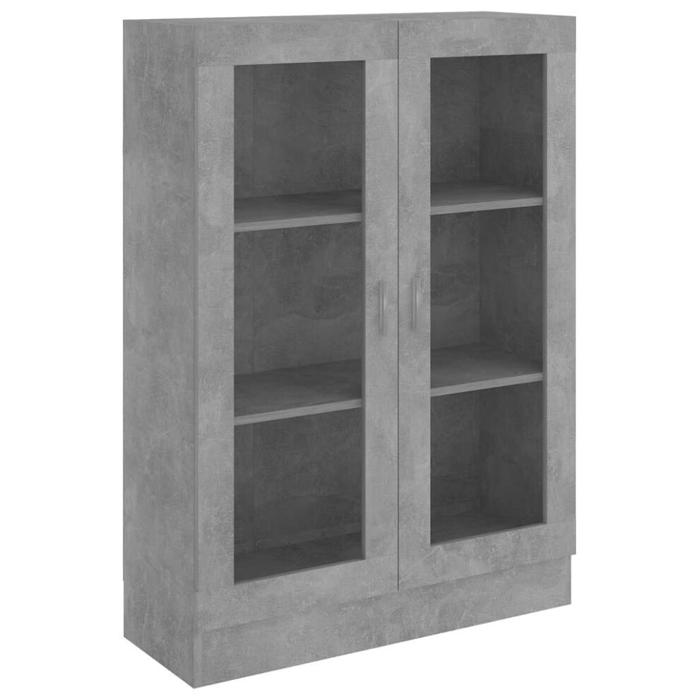 Vidaxl Vitrine Cabinet Concrete Grey Engineered Wood Storage Rack Sideboard