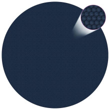 vidaXL Floating PE Solar Pool Flim 210 cm Black and Blue Pond Cover Protector