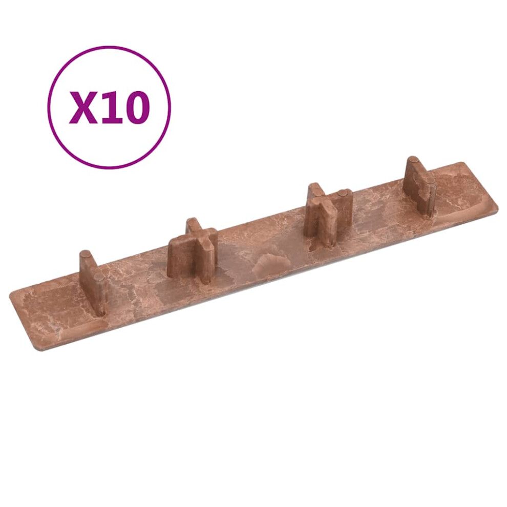 Vidaxl 10X Decking End Cap Plastic Deck Board Home Decking Accessories Brown