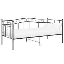vidaXL Sofa Bed Frame Black Metal Occasional Sleepover Guest Rest Living Room