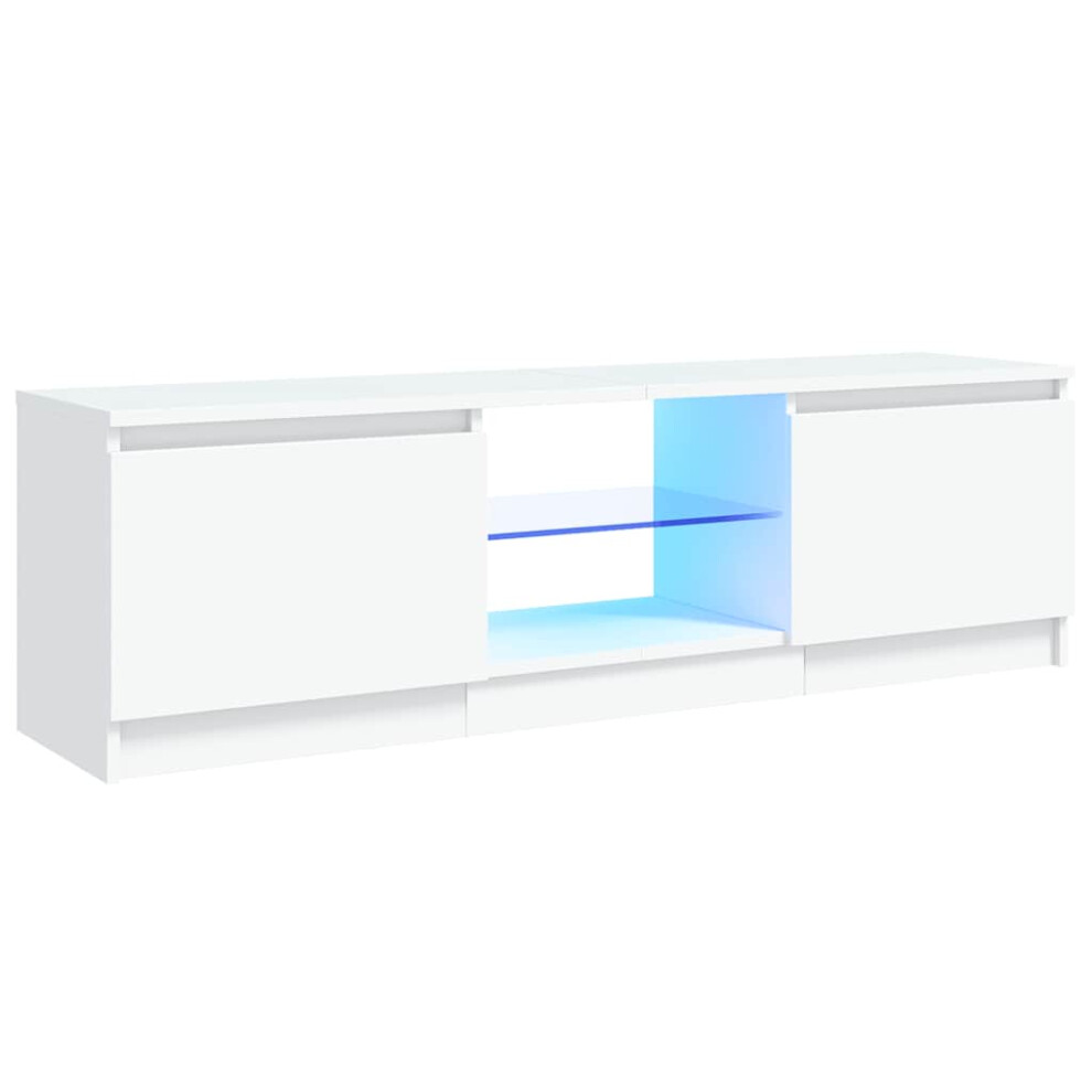 Vidaxl Tv Cabinet With Led Lights White Living Room Hanging Tv Stand Unit