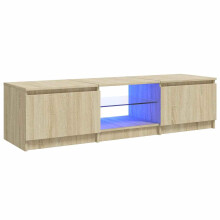 vidaXL TV Cabinet with LED Lights Sonoma Oak Living Room TV Unit HiFi Cabinet