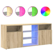vidaXL TV Cabinet with LED Lights Sonoma Oak Living Room Bedroom TV Stand