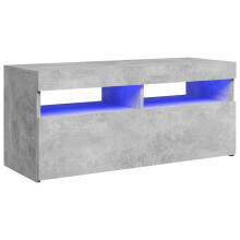 vidaXL 804386 TV Cabinet with RGB LED Lights - Concrete Grey HiFi Stand, 90x35x40 cm