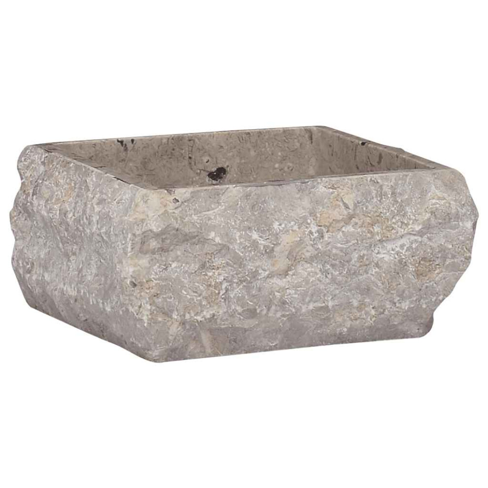 Vidaxl Sink Grey 30X30x13 Cm Marble Natural Stone Basin Washroom Bathroom