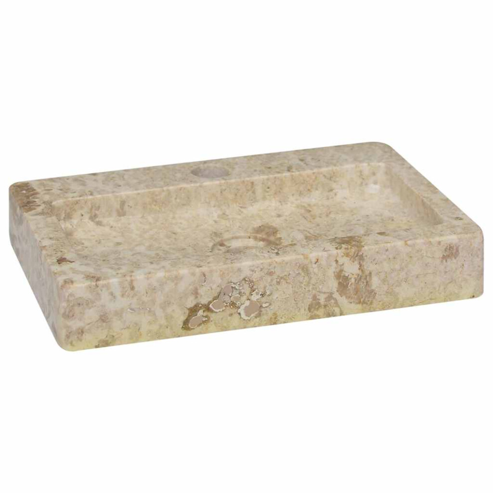 Vidaxl Sink Cream 38X24x6.5 Cm Marble Natural Stone Basin Washroom Bathroom