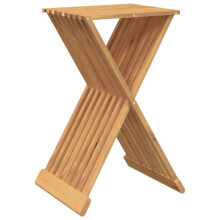 vidaXL Solid Wood Teak Folding Stool Outdoor Garden Wooden Foldable Stool