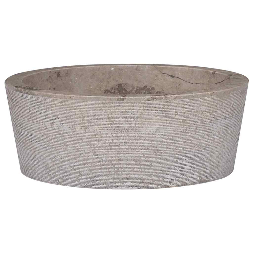 Vidaxl Sink Grey Ã40X15 Cm Marble Natural Stone Basin Washroom Bathroom Home 8720286300909