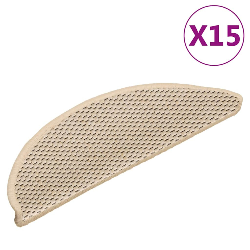 Vidaxl Stair Mats Self-Adhesive Carpet Stair Rug Sisal-Look 15 Pcs Berber
