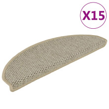 vidaXL Stair Mats Self-adhesive Carpet Stair Rug Sisal-Look 15 pcs Light Green