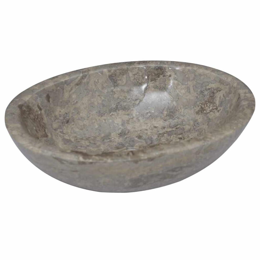 Vidaxl Sink Grey 53X40x15 Cm Marble Natural Stone Basin Washroom Bathroom