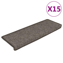 vidaXL Stufenmatten Selbstklebend Sisal 15Stk. 65x21x4cm Grau & Beige