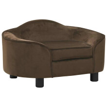 (brown) vidaXL Dog Sofa Plush Indoor Home Pet Supplies Dog Couch Sofa Multi Colours