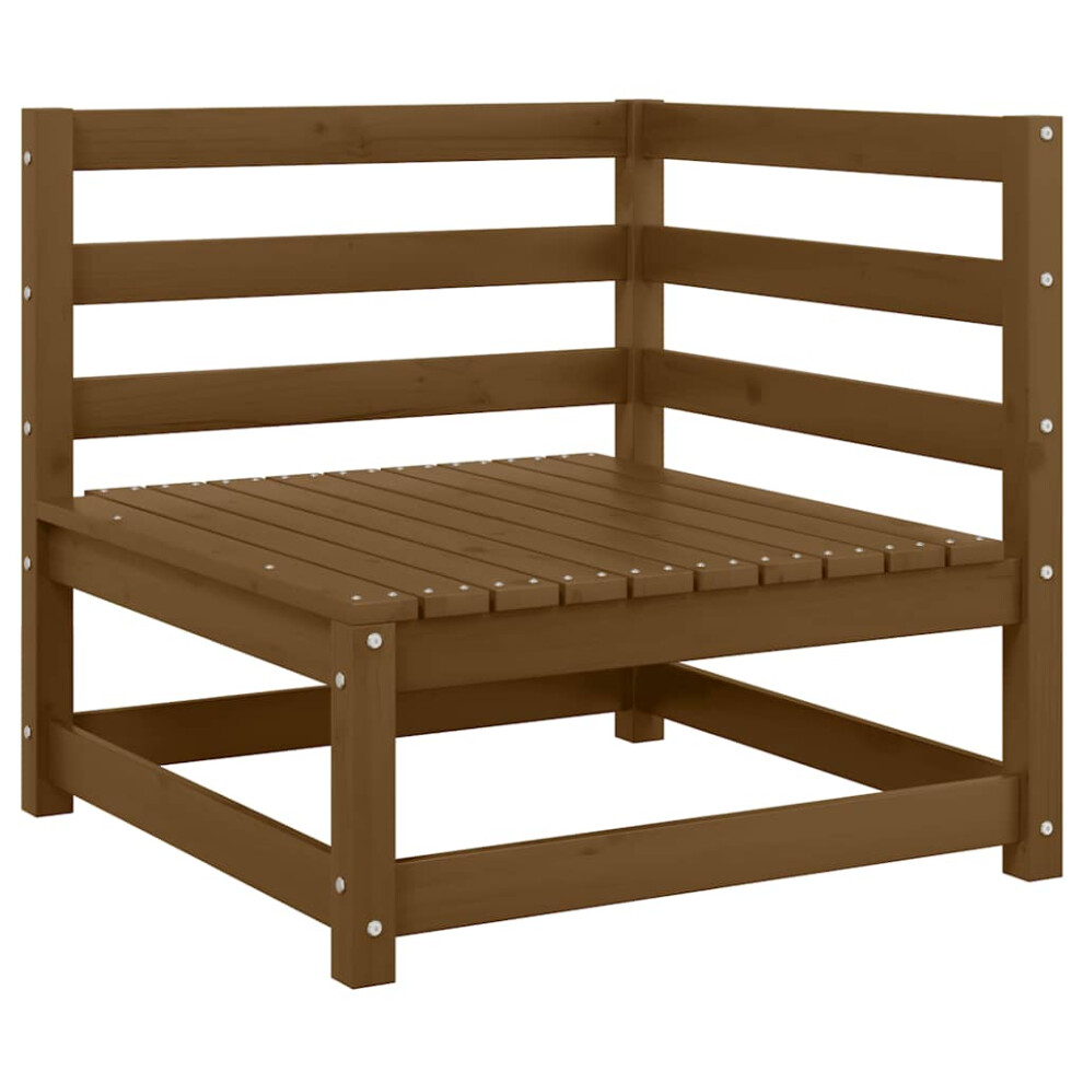 vidaXL Garden Corner Sofa Outdoor Sectional Sofa Honey Brown Solid Wood Pine