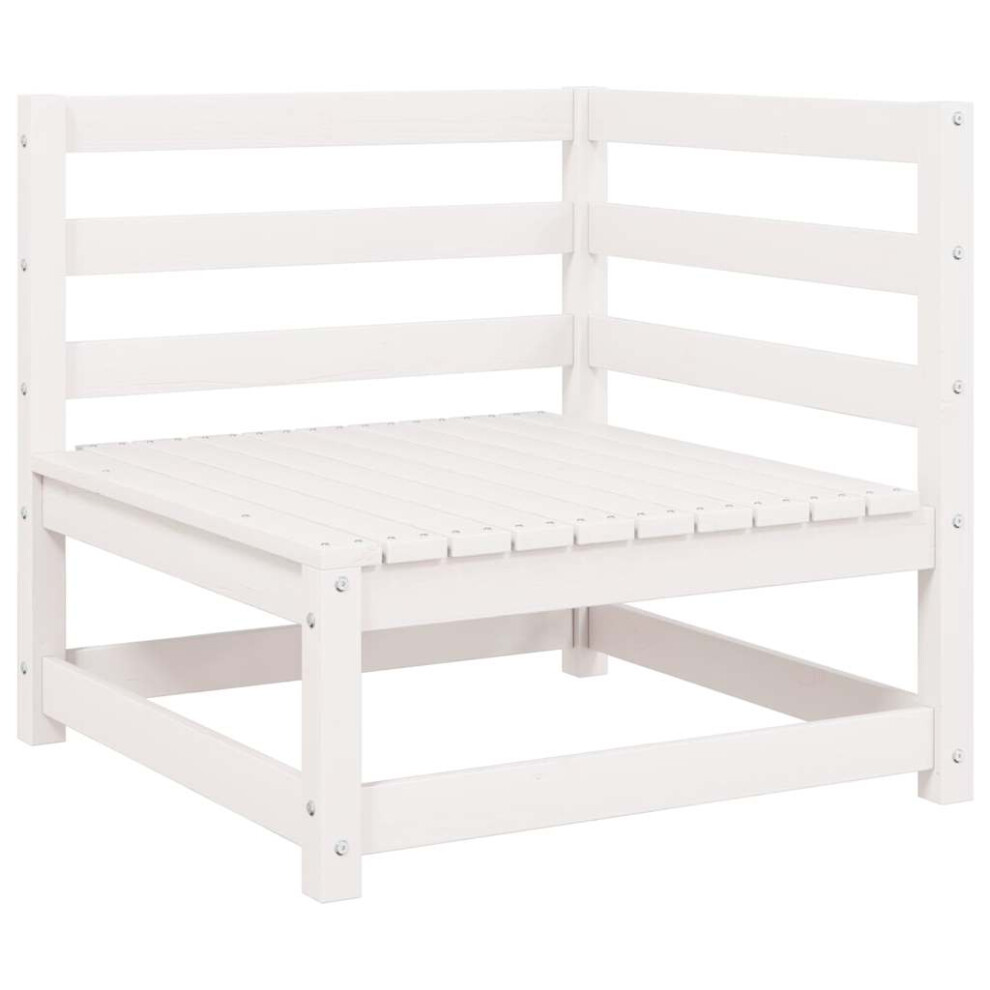 Vidaxl Garden Corner Sofa Outdoor Sofa Sectional Sofa Solid Wood Pine White