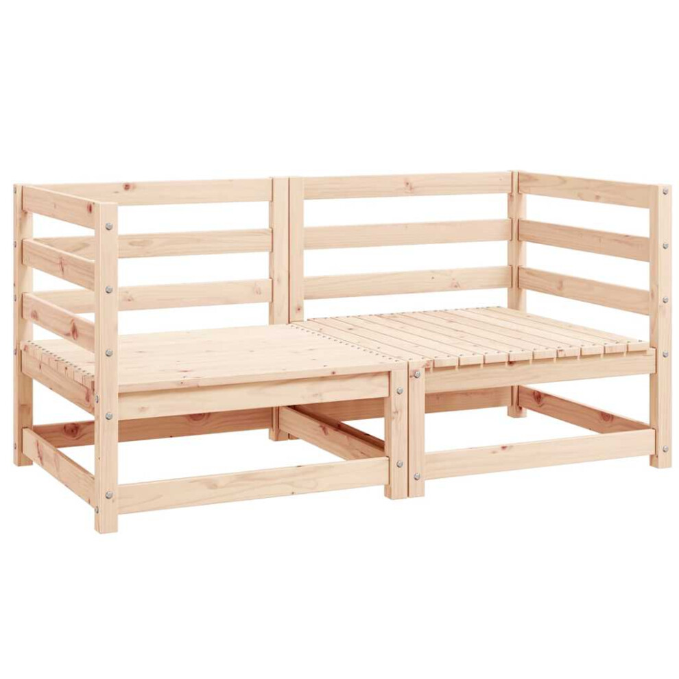 vidaXL Garden Corner Sofas Outdoor Sofa Sectional Sofa 2 pcs Solid Wood Pine