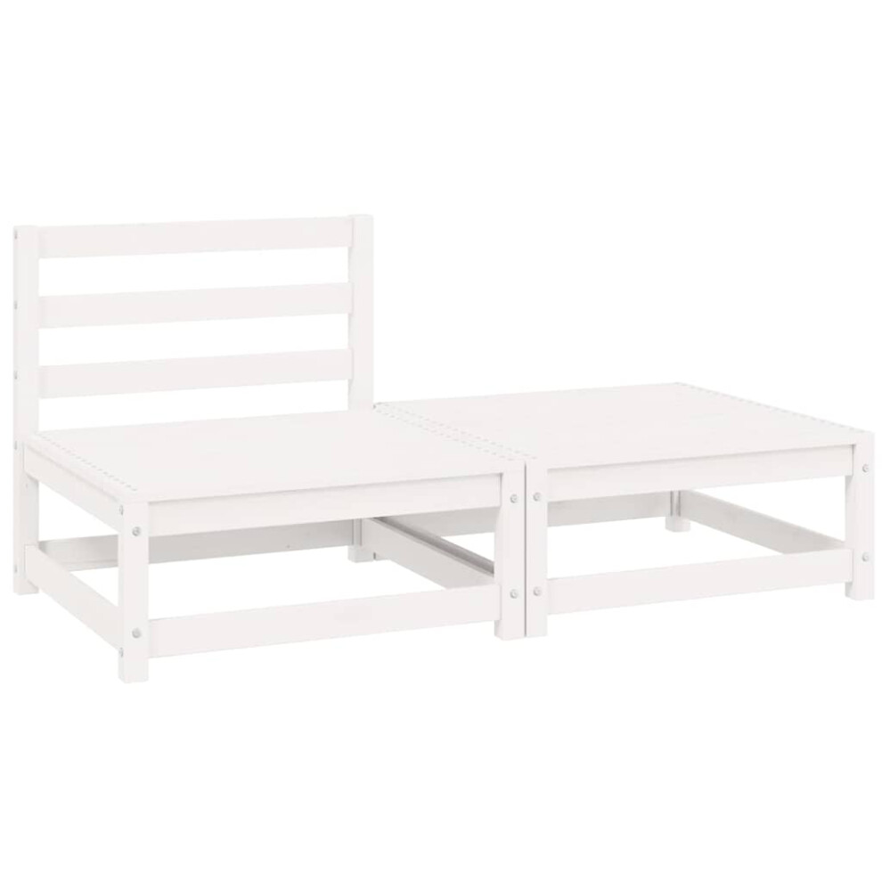 Vidaxl Solid Pinewood Garden Lounge Set 2 Piece White Outdoor Lounge Sofa