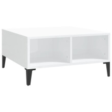 vidaXL Coffee Table High Gloss White Engineered Wood Indoor Furniture Table