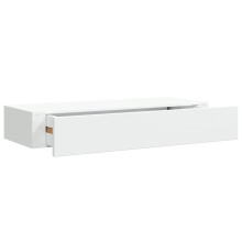 vidaXL Wall-mounted Drawer Shelf White MDF Wall CabinetFloating Shelf Set