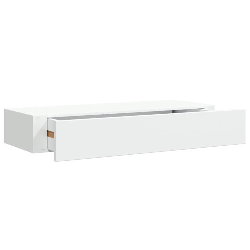 VidaXL vidaXL Wall-mounted Drawer Shelf White MDF Wall CabinetFloating Shelf Set