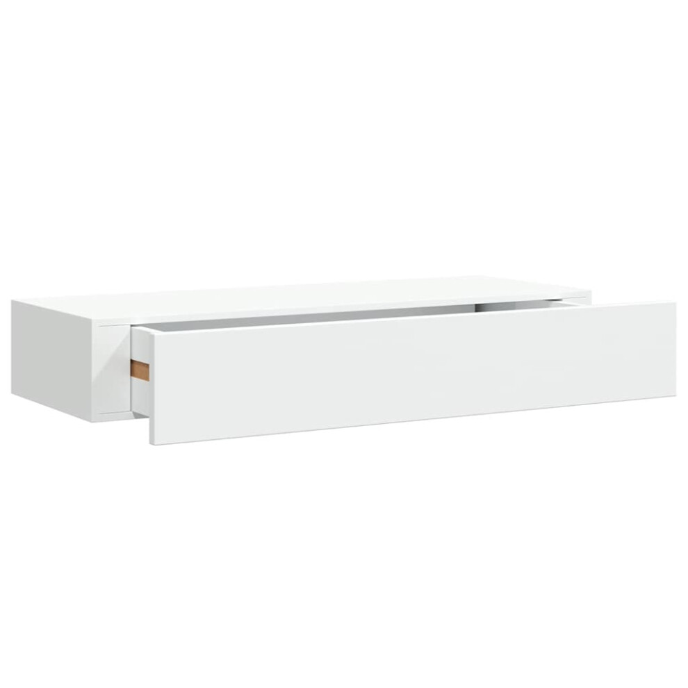 vidaXL Wall-mounted Drawer Shelf White MDF Wall CabinetFloating Shelf Set