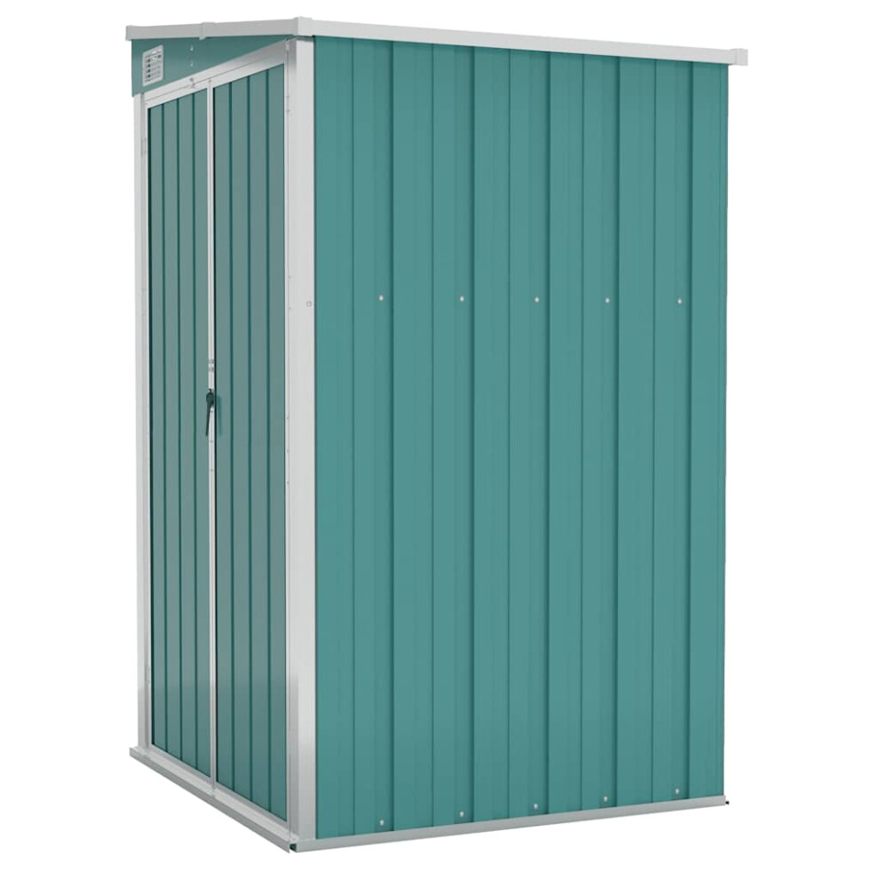 Vidaxl (Green, 118 X 100 X 178 Cm) Wall-Mounted Garden Shed Outdoor Tool Storage Shed Galvanised Steel