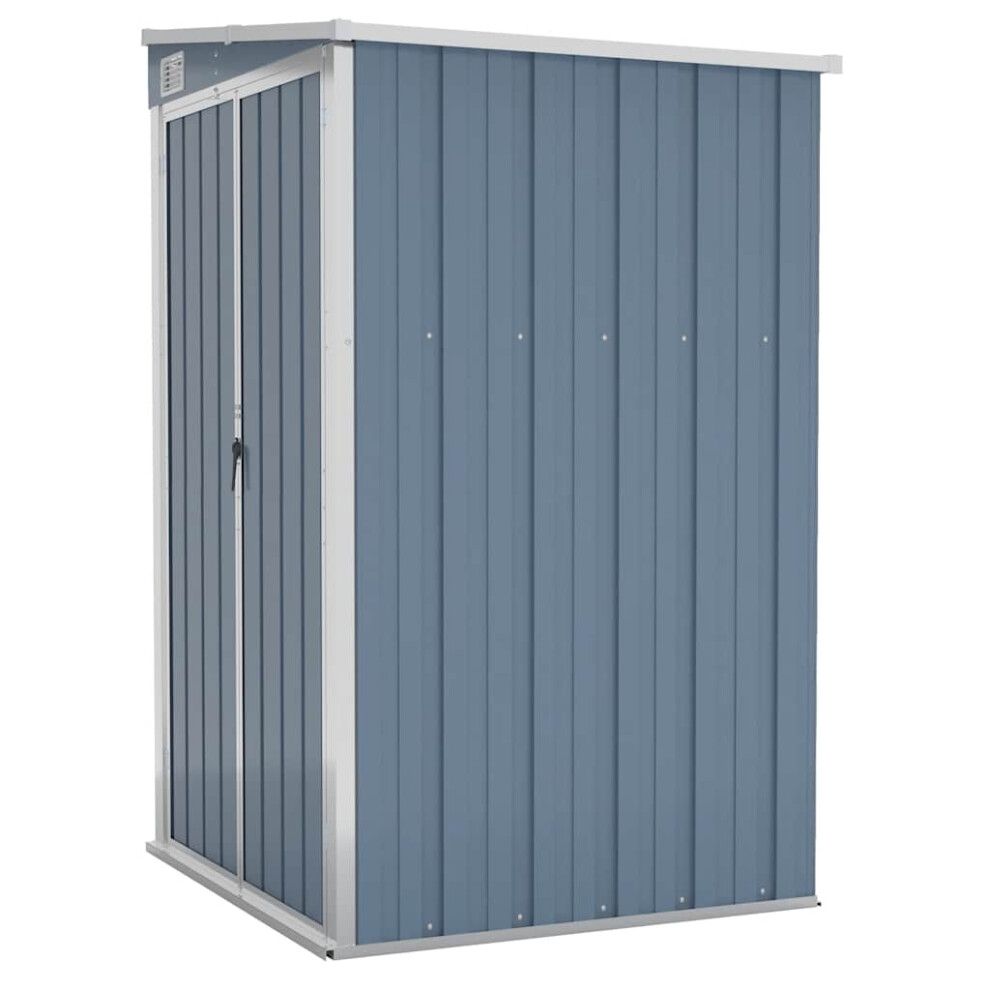 Vidaxl (Grey, 118 X 100 X 178 Cm) Wall-Mounted Garden Shed Outdoor Tool Storage Shed Galvanised Steel