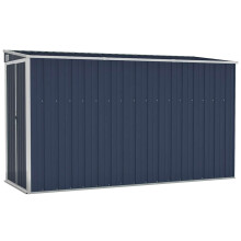 vidaXL Wall-mounted Garden Shed Anthracite Steel Terrace Tool Storage Shed