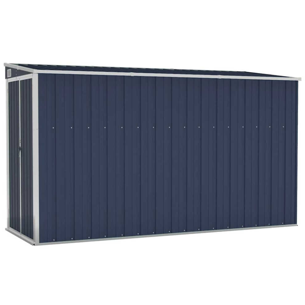 Vidaxl Wall-Mounted Garden Shed Anthracite Steel Terrace Tool Storage Shed
