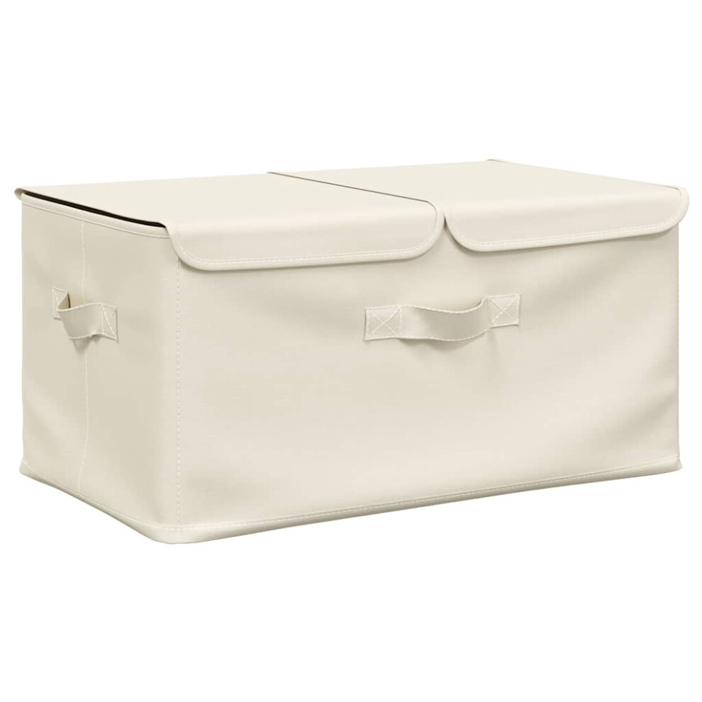 Vidaxl Storage Box Fabric Cream Home Bedroom Foldable Box Storage Case Chest