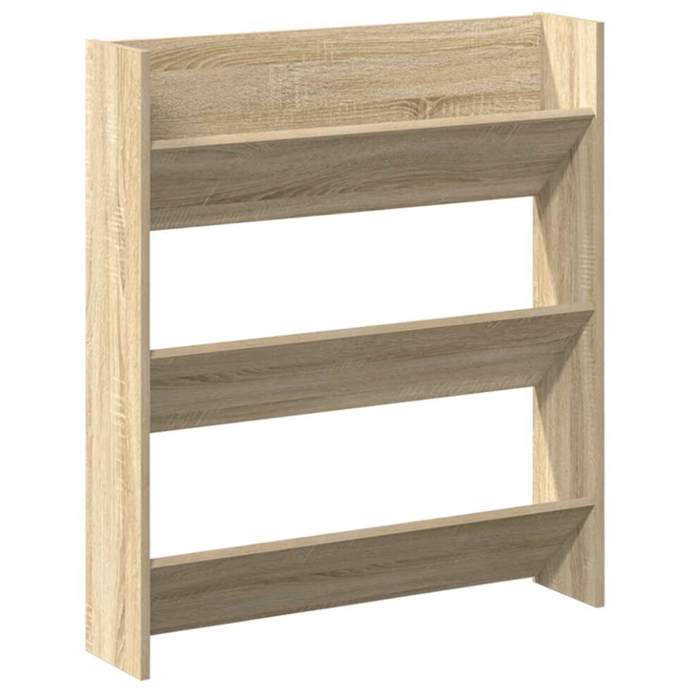 Vidaxl Wall Shoe Cabinet Sonoma Oak Engineered Wood Storage Organiser Shelf