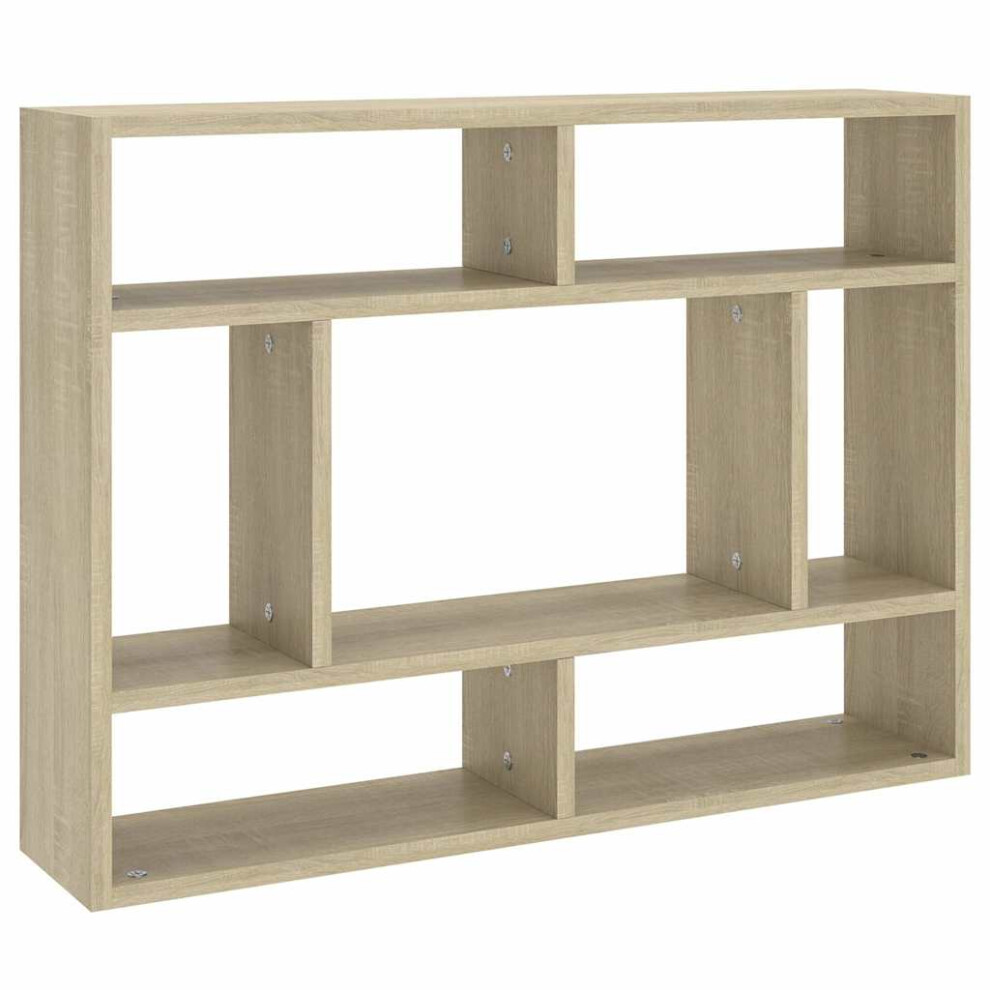 Vidaxl Wall Shelf Sonoma Oak Engineered Wood Hanging Wall Display Cabinet