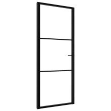 vidaXL Interior Door Barn Door Sliding Door ESG Glass and Aluminium Black