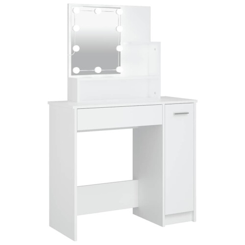 VidaXL (White) vidaXL Dressing Table with LED Vanity Table Makeup Vanity Desk Cosmetic Table