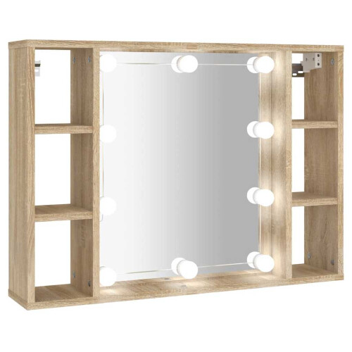 VidaXL vidaXL Spiegelschrank mit LED Sonoma-Eiche 76x15x55 cm