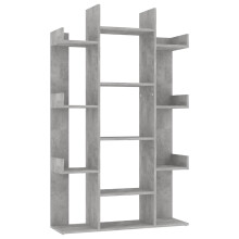 vidaXL 808904 Concrete Grey Book Cabinet Engineered Wood Bookshelf, 13-compartment, 86x25.5x140 cm