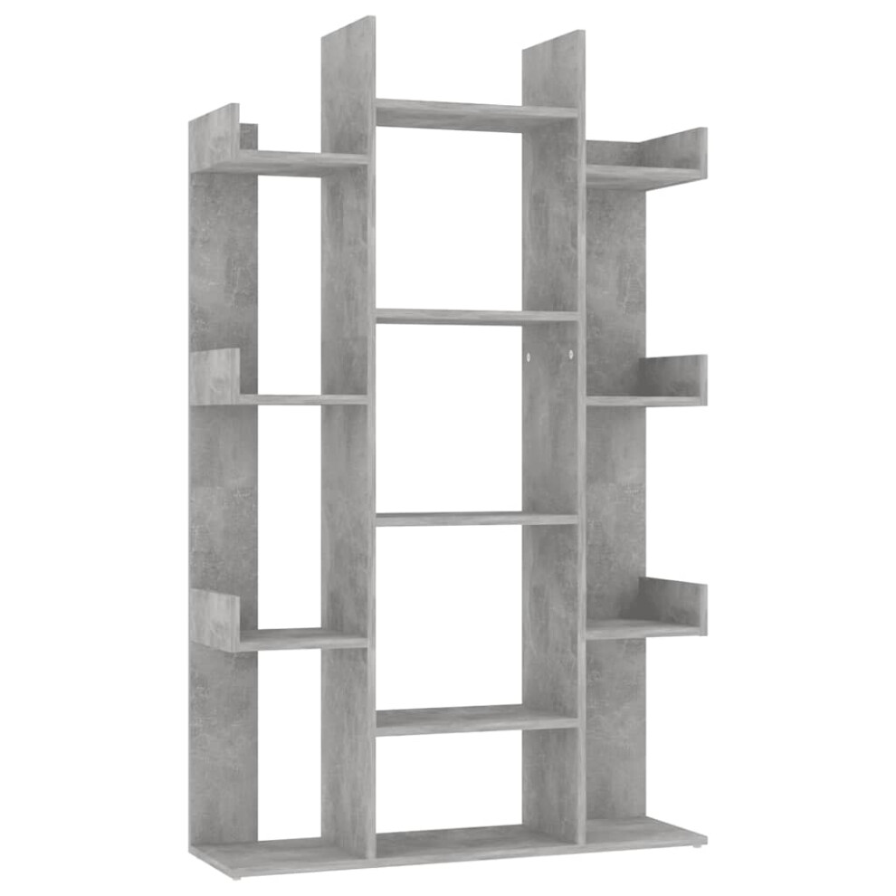 Vidaxl Grey Book Cabinet Concrete Engineered Wood Organiser Rack Bookshelf