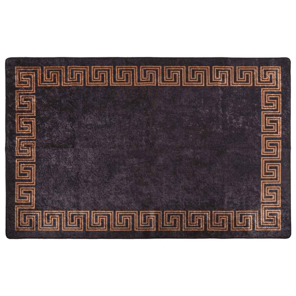 Vidaxl Rug Washable Black And Gold Anti Slip Living Room Floor Carpet Area Rug