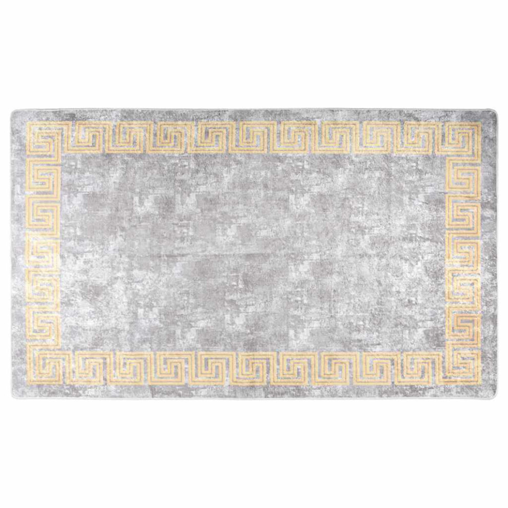 Vidaxl Rug Washable Grey Anti Slip Living Room Decor Floor Carpet Area Rug
