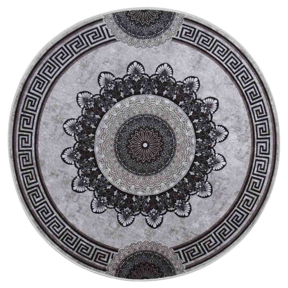 Vidaxl 337987 120 Cm Multicolour Velvet Rug - Machine Washable, Anti-Slip Pvc Backing, 1000 Gsm, Antibacterial