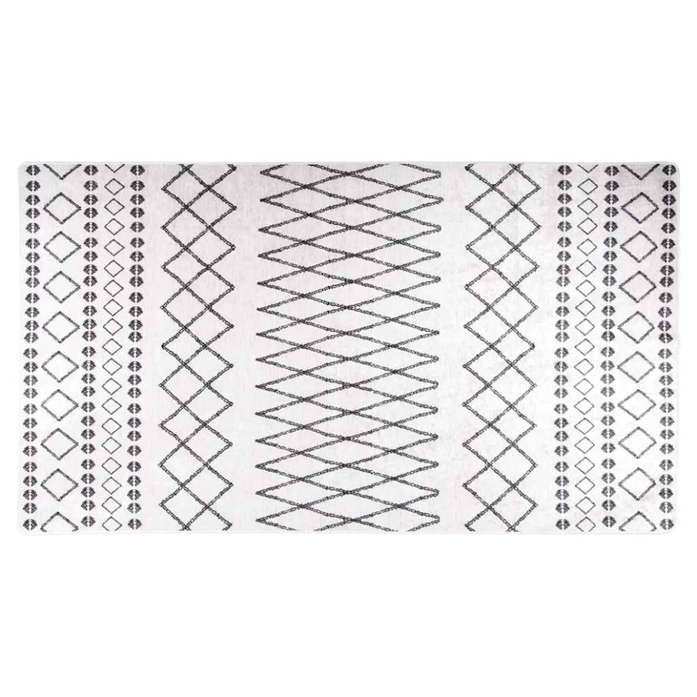 Vidaxl Rug Washable Black And White Anti Slip Home Floor Carpet Mat Area Rug