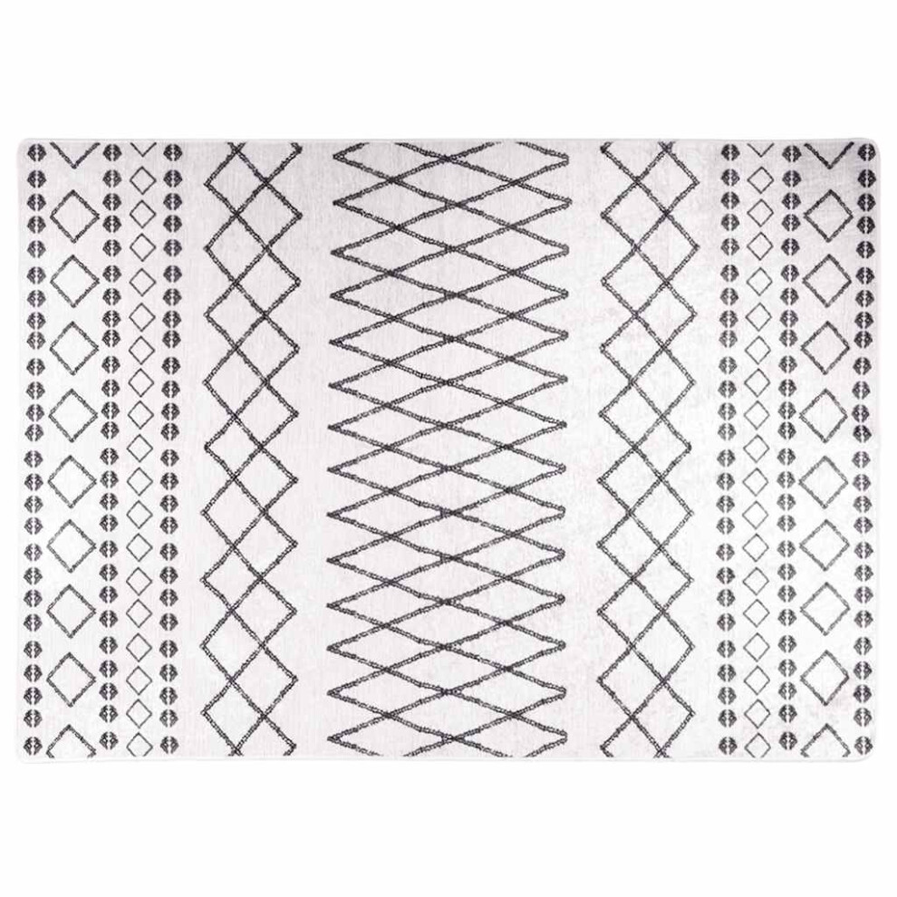 Vidaxl Rug Washable Black And White Anti Slip Home Floor Carpet Mat Area Rug
