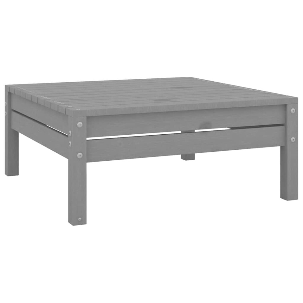 vidaXL Solid Pinewood Garden Footstool Grey Wooden Patio Footrest Ottoman-image-OPC-P8R9FPT-NEW