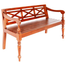 vidaXL Solid Mahogany Wood Batavia Bench Dark Brown Hallway Decor Seating