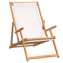(cream, 60 x 126 x 87.5 cm) vidaXL Folding Beach Chair Outdoor Patio Seating Furniture Solid Teak Wood