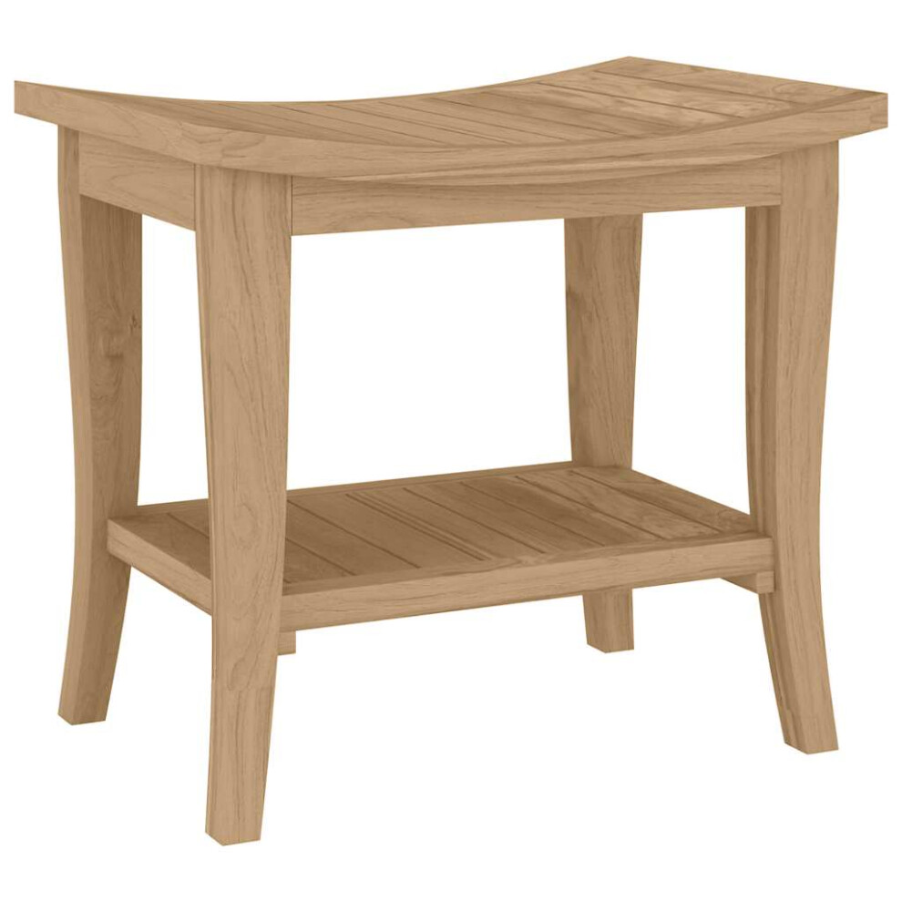 Vidaxl Bathroom Side Table Shower Bench Corner Bath Seat Stool Solid Wood Teak