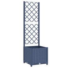 vidaXL Garden Planter with Trellis Plant Pot Flower Pot Planter Blue Grey PP