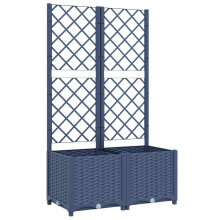 vidaXL Garden Planter with Trellis Plant Pot Flower Pot Planter Blue Grey PP