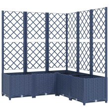 vidaXL Garden Planter with Trellis Plant Pot Flower Pot Planter Blue Grey PP